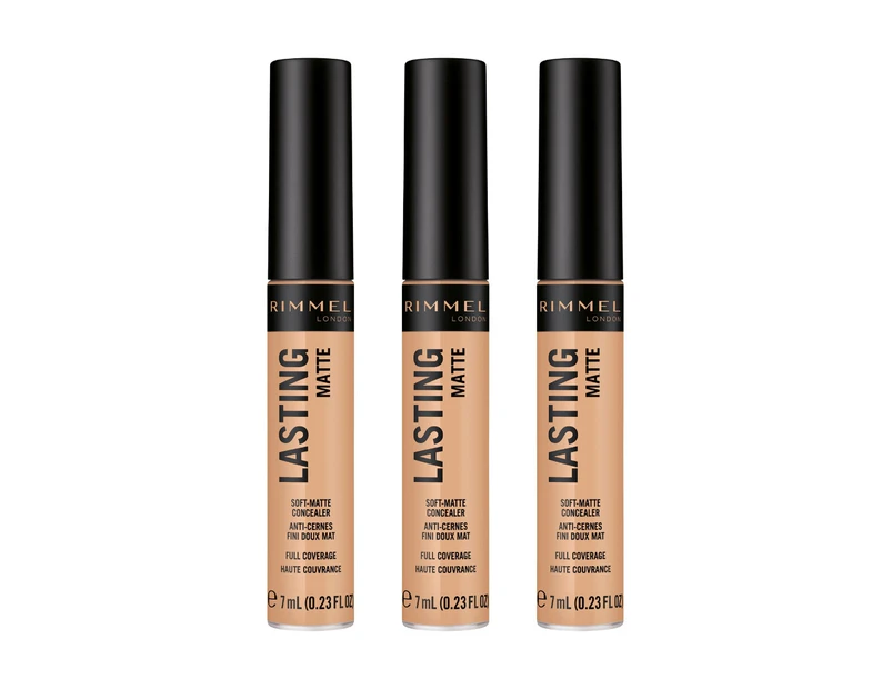 3 x Rimmel London Lasting Matte Concealer 7mL - 030 Sand