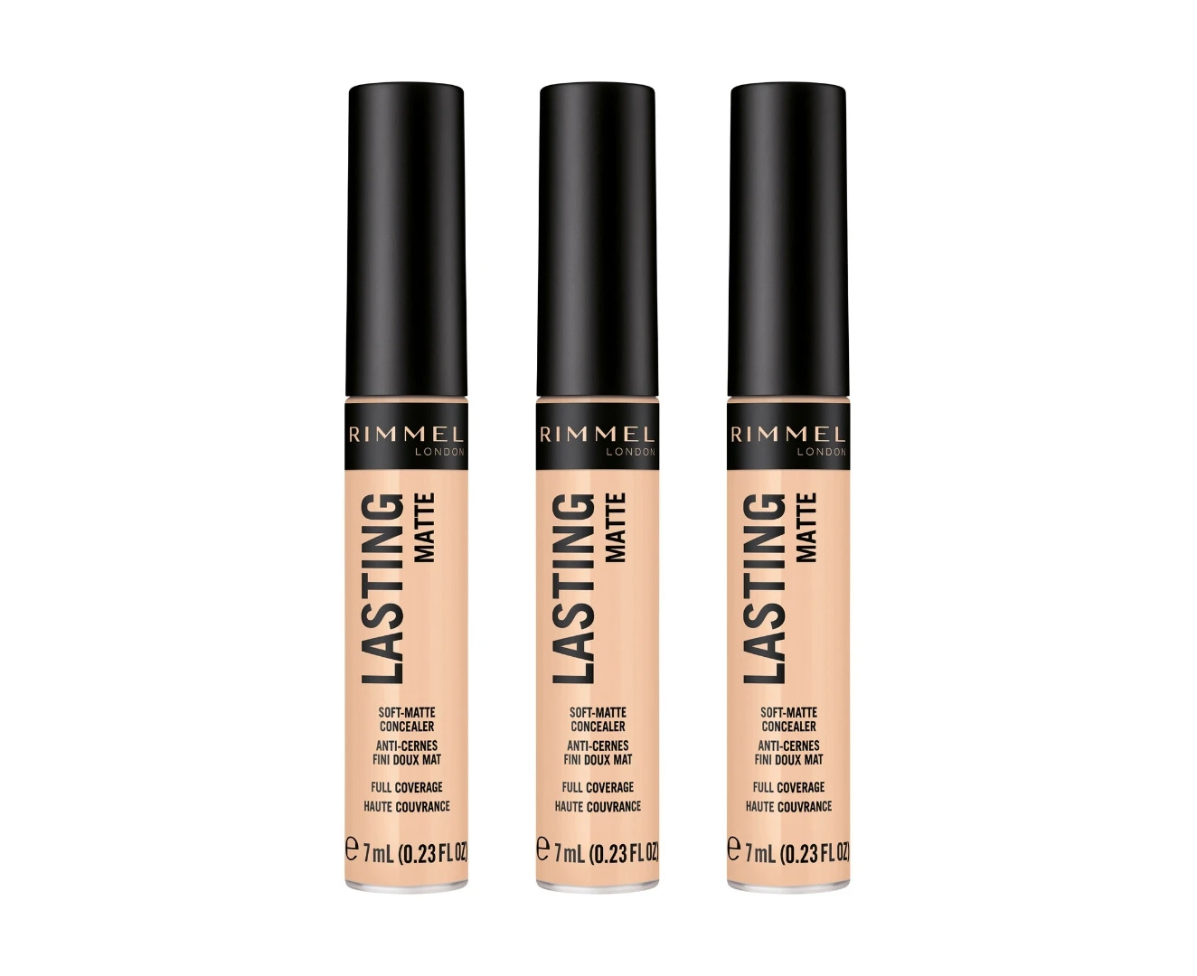 3 x Rimmel London Lasting Matte Concealer 7mL - 005 Porcelain