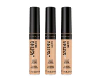 3 x Rimmel London Lasting Matte Concealer 7mL - 010 Fair Ivory