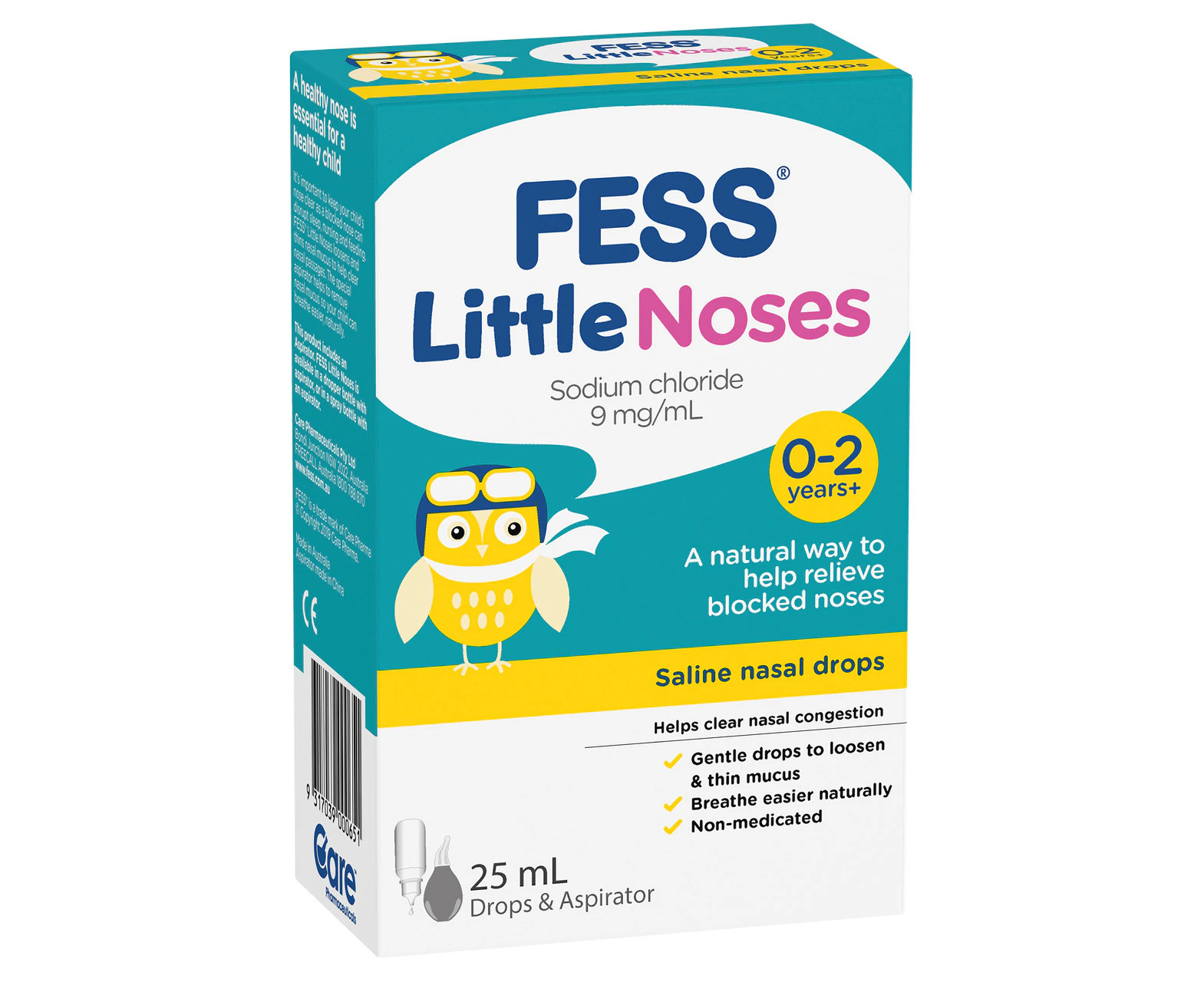 Fess Little Noses Saline Nose Drops +Aspirator 25ml