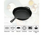 TOQUE Non-stick Frying Pan Cast Iron Steak Skillet Round BBQ Grill Cookware 30cm