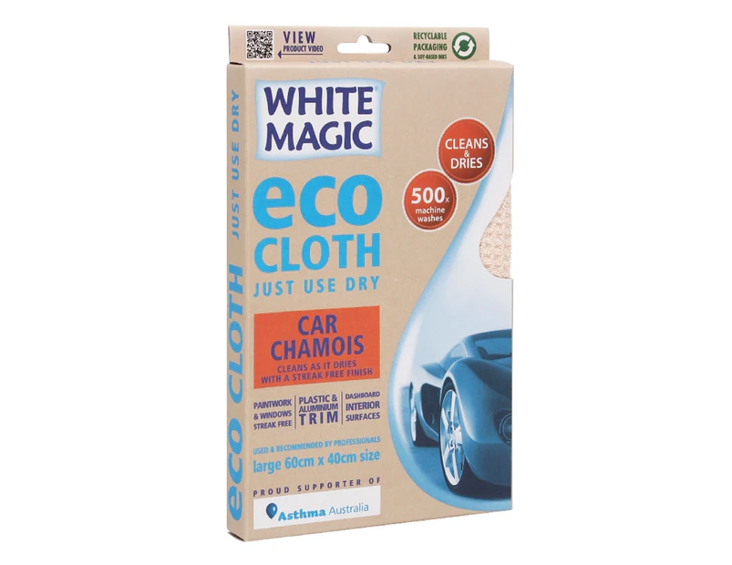 White Magic Eco 60x40cm Towel Drying Cloth Car Cleaning Chamois Large Orange