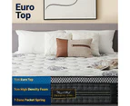 Royal Sleep SINGLE Mattress Medium Firm Bed Euro Top 7 Zone Pocket Spring Foam