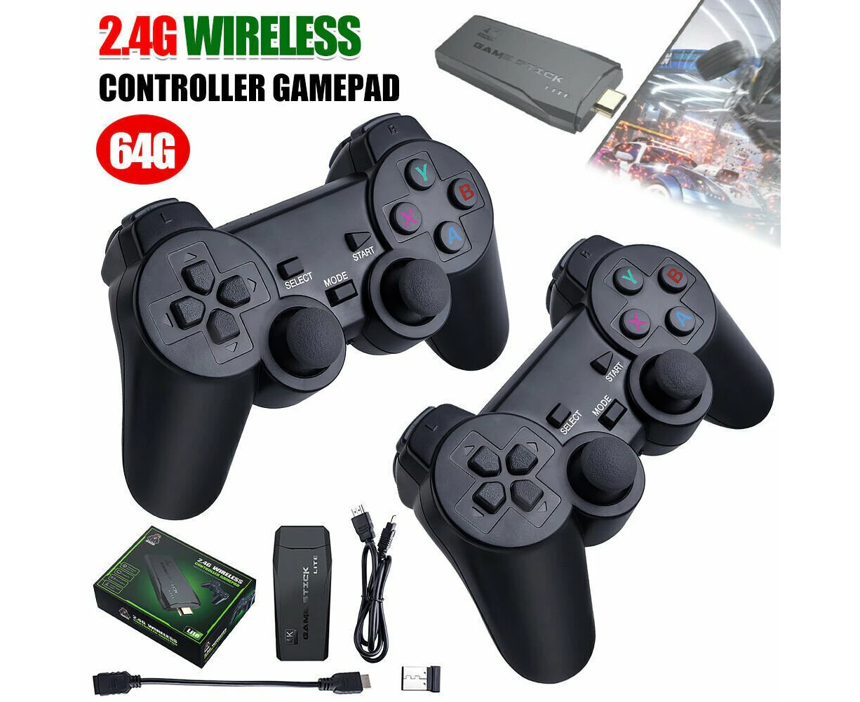 10000+ 4K HDMI TV Video Game Stick Retro Gaming Console w/ 2 Wireless Controller