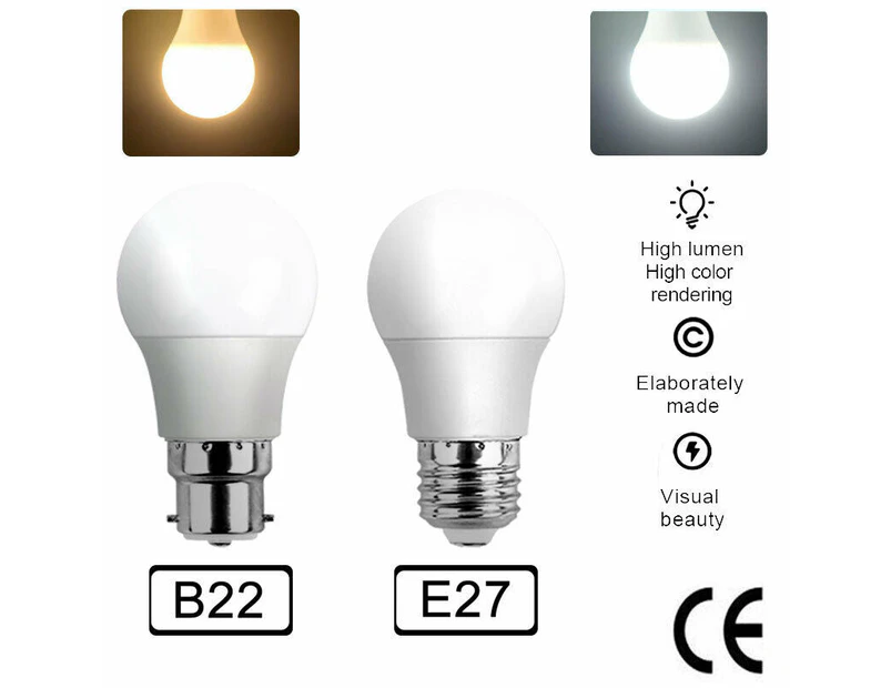 4x LED Bulb 7W E27 Globe Light Cool White Screw Bright Bulb