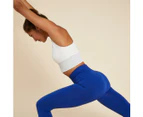 DECATHLON KIMJALY Women's Yoga Sports Bra Dynamic - Black - Snow White