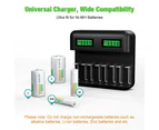 Smart Battery Charger 8 Slots LCD Display For AA/AAA/C/D Rechargeable Batteries