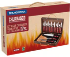 Tramontina Polywood Stainless Steel Carving Barbecue 17-Pieces Set, Brown
