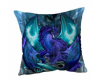 Cushion Cover 45cm x 45cm Double Sided Print Fantasy Creature Omen Purple Dragon
