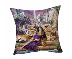 Cushion Cover 45cm x 45cm Double Sided Print Egyptian Art Lions Dragon and Princess Cleopatra