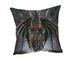 Cushion Cover 45cm x 45cm Double Sided Print Fantasy Drawings Malice the Black Dragon
