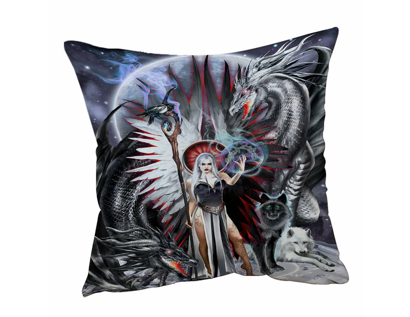 Cushion Cover 45cm x 45cm Double Sided Print Fantasy Art Gemini Cool Angel and Friends