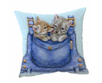 Cushion Cover 45cm x 45cm Double Sided Print Kids Cute Animals Wolf Cubs Overall