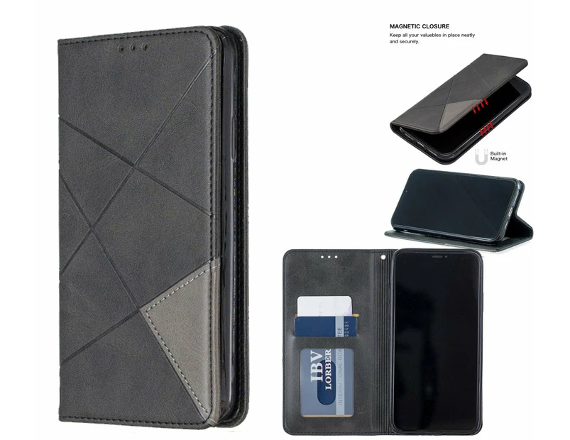Oppo A15 Case Wallet Cover Gray