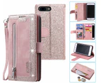 iPhone 7 Plus Case Wallet Cover Glitter Rose Gold
