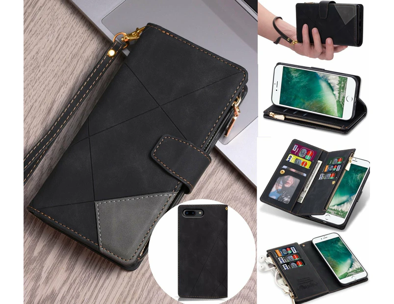 iPhone 8 Plus Case Wallet Cover Black