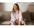 Magnolia Lounge Pink Shawl Collar Fleece Dressing Gown with Piping