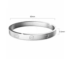 Carmello Stainless Steel Bangle in White Gold