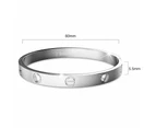 Carrie Stainless Steel Bangle in White Gold