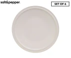 Set of 6 Salt & Pepper 20cm Plisset Side Plates - White