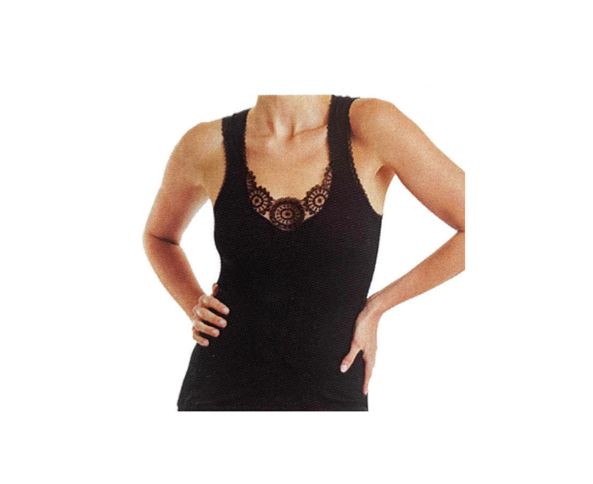 MERINO SKINS Ladies Dianthe Tank Top Thermal Merino Wool Rich Thermals - Black