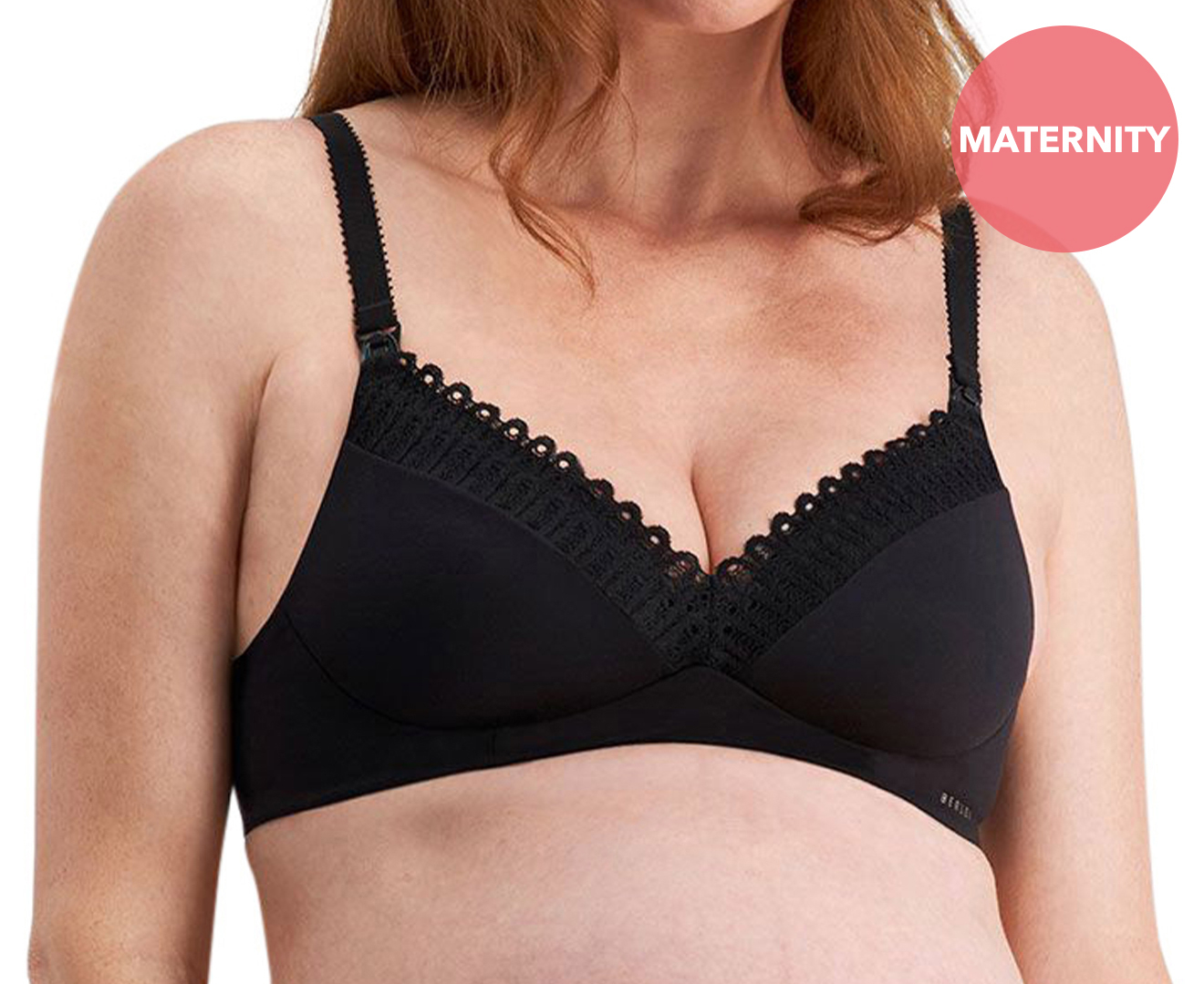 Berlei Women's UnderState Full Coverage Lace Wirefree Maternity Bra - Black