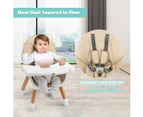 Giantex 5-in-1 Convertible Baby High Chair Toddler Booster Seat Kids Table & Chair Set w/Removable Tray,Khaki