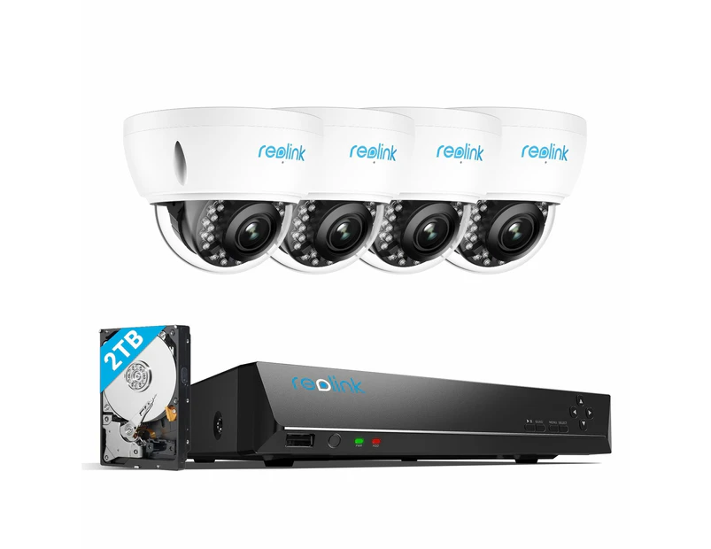 Reolink 4K PoE Outdoor Security Camera System with Spotlight RLK8-842D4-A