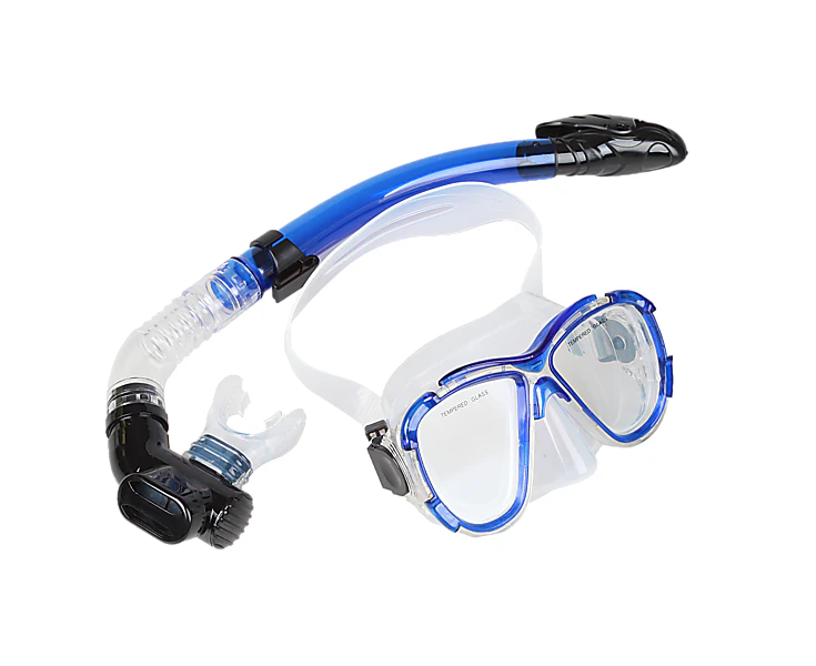 Adult Snorkeling Swimming Diving Mask & Snorkel - Quality Tempered Glass