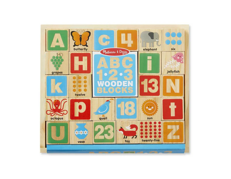 Melissa & Doug Wooden ABC/123 Wooden Blocks