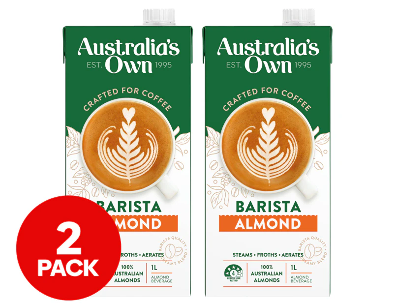 2 x Australia's Own Barista Almond Milk 1L