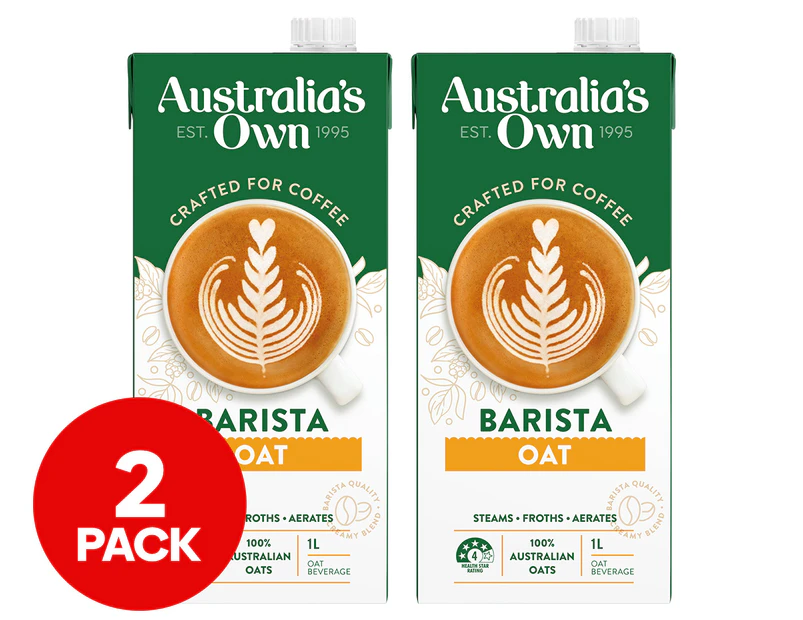 2 x Australia's Own Barista Oat Milk 1L