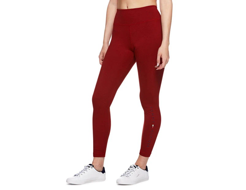 Tommy Hilfiger Women's Laura Solid Logo Tights / Leggings - Regatta Red