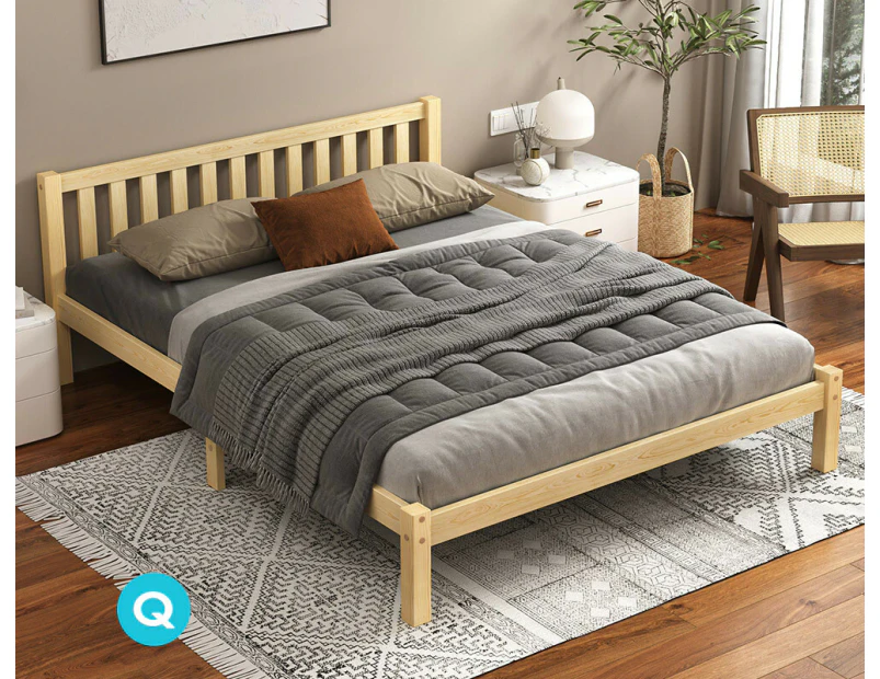 ALFORDSON Bed Frame Wooden Mattress Base Fenella Oak [Queen Size]