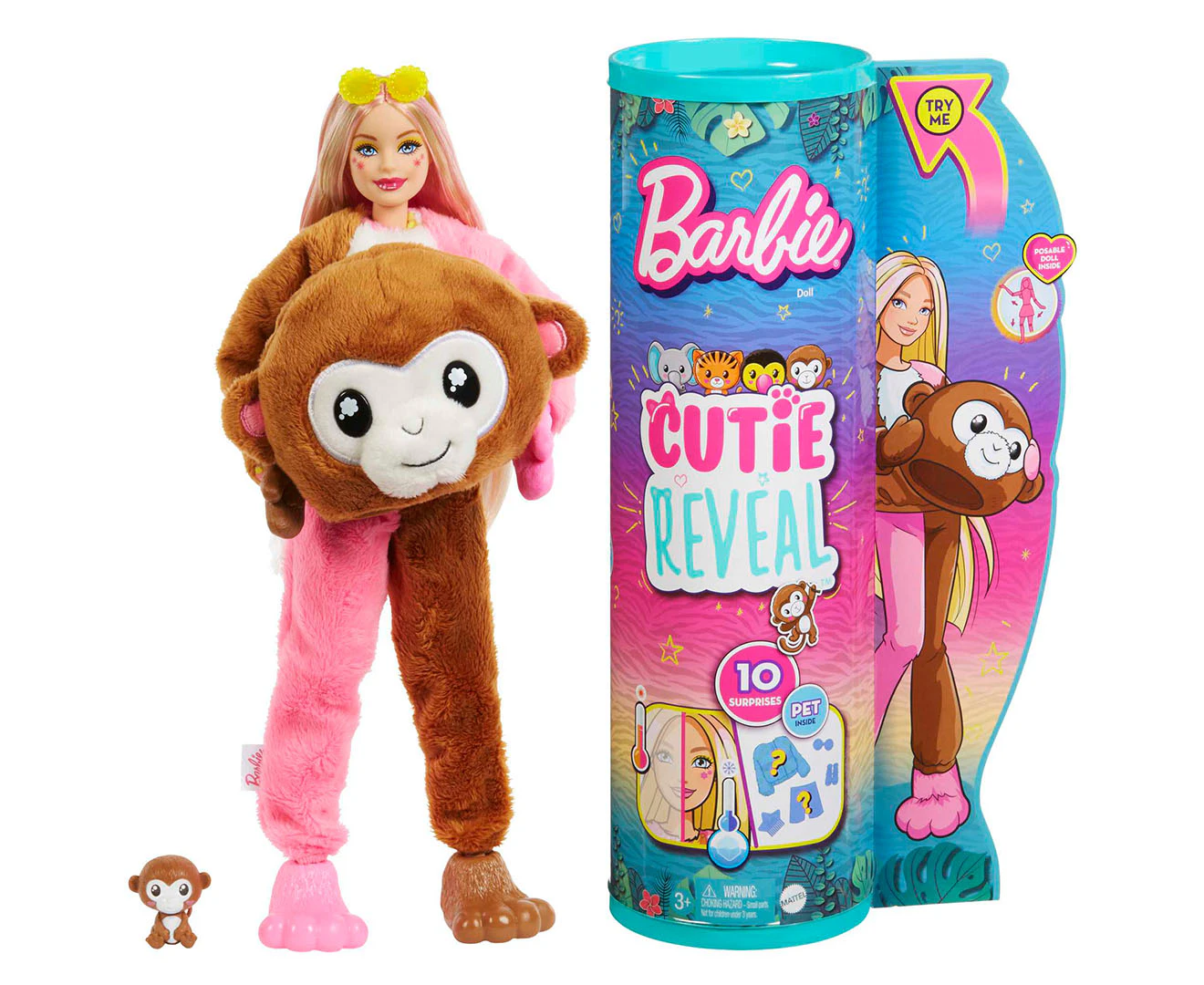 Barbie Cutie Reveal Jungle Series Monkey Doll Set