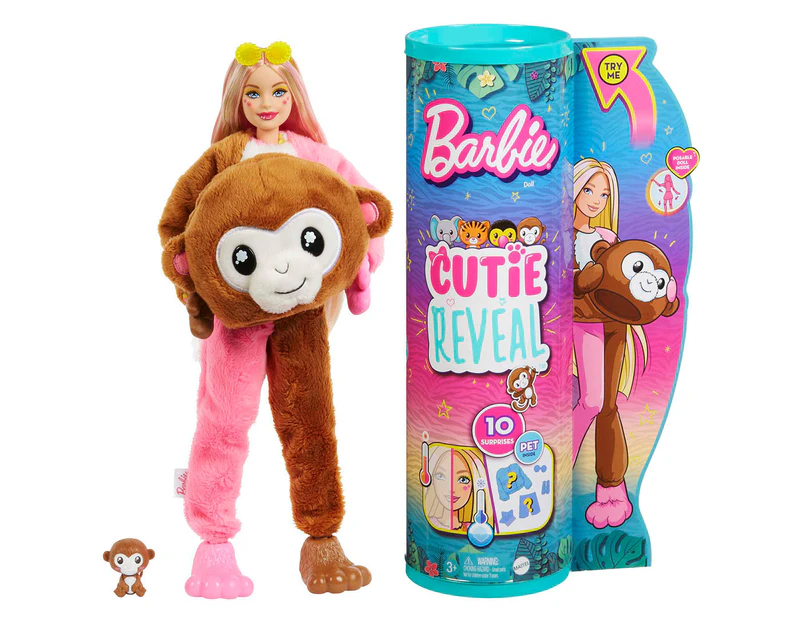 Barbie Cutie Reveal Jungle Series Monkey Doll Set