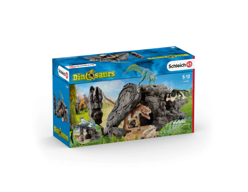 9pc Schleich Dino Set w/ Cave Action Figure Kids/Children Toy Play Set 5-12y