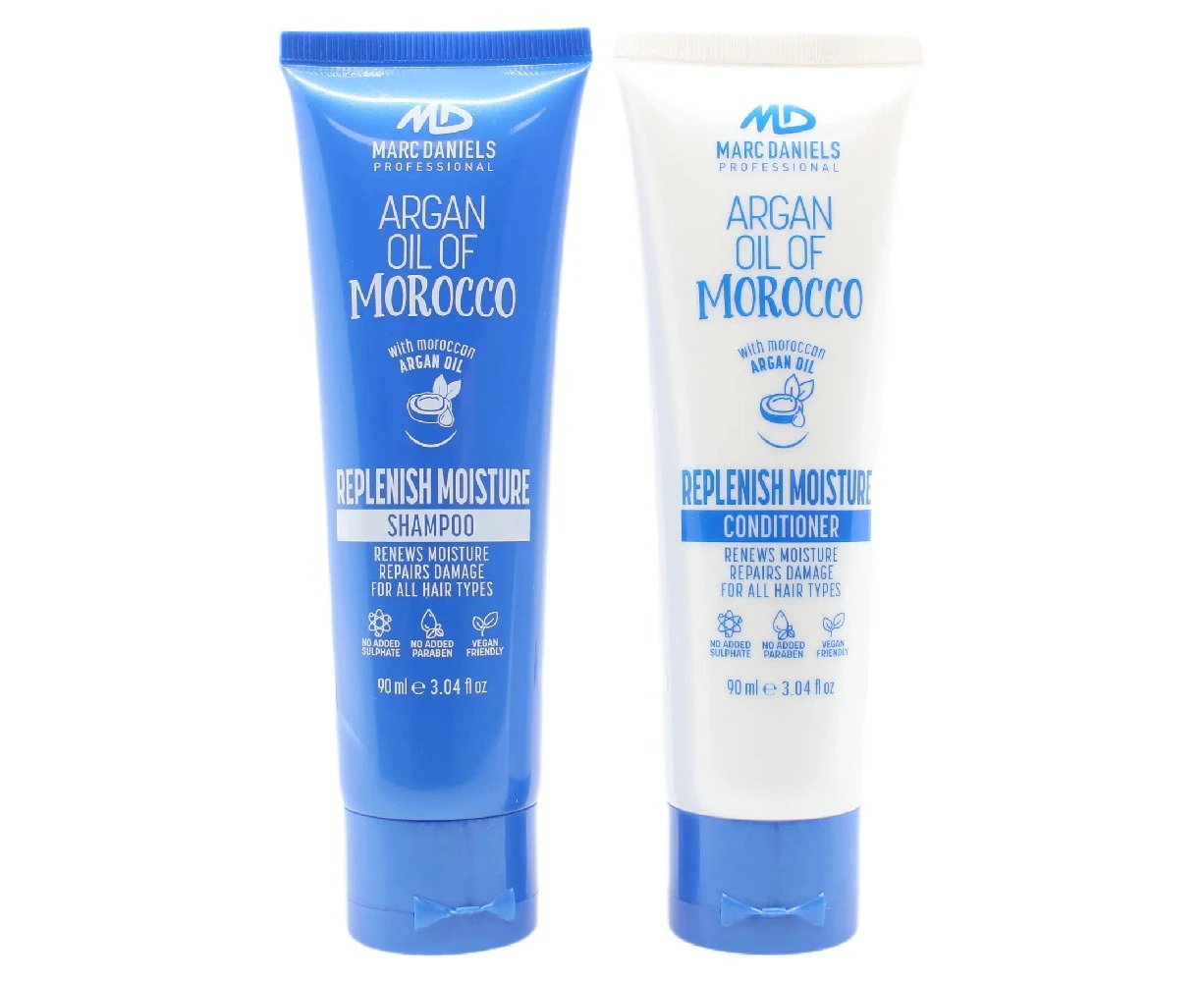 Marc Daniels Argan Oil Replenish Moisture Shampoo & Conditioner Travel Set 90ml