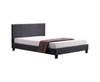 Double Linen Fabric Bed Frame Grey