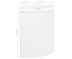 vidaXL Bamboo Corner Laundry Basket White 60 L