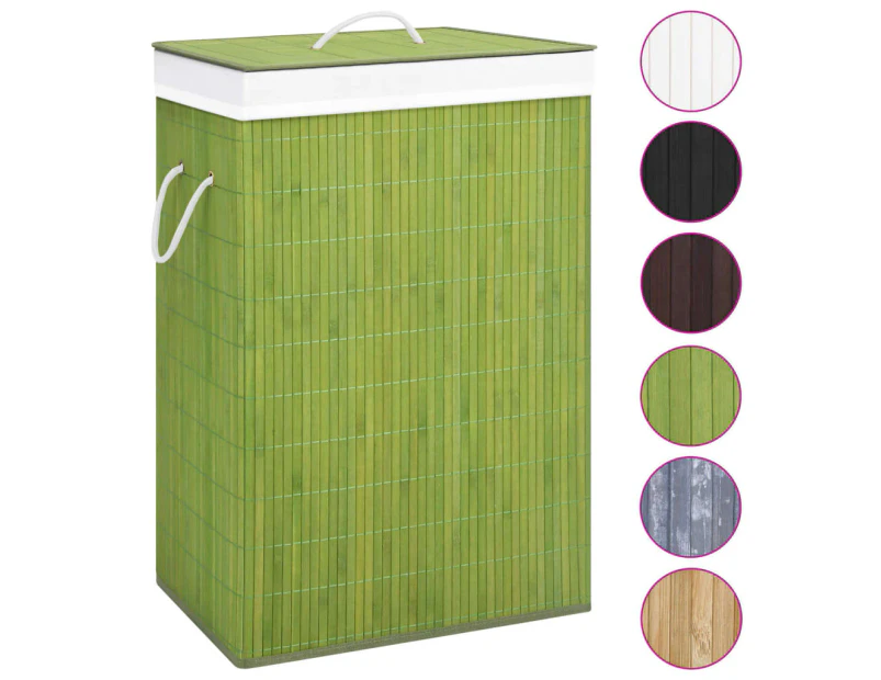 vidaXL Bamboo Laundry Basket with Single Section Green