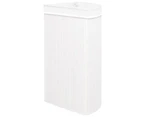 vidaXL Bamboo Corner Laundry Basket White 60 L