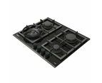 Whirlpool 60cm 4-Burner Black Glass Gas Cooktop (GGW610NBAUS)