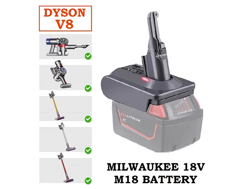 Dyson V8 Battery Adapter To Milwaukee M18 18V Li-Ion Battery