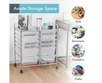 Costway Rolling Storage Trolley Cart, Home/Office Organiser Filing Cabinet, Tool Box, Kitchen Garage,Clear