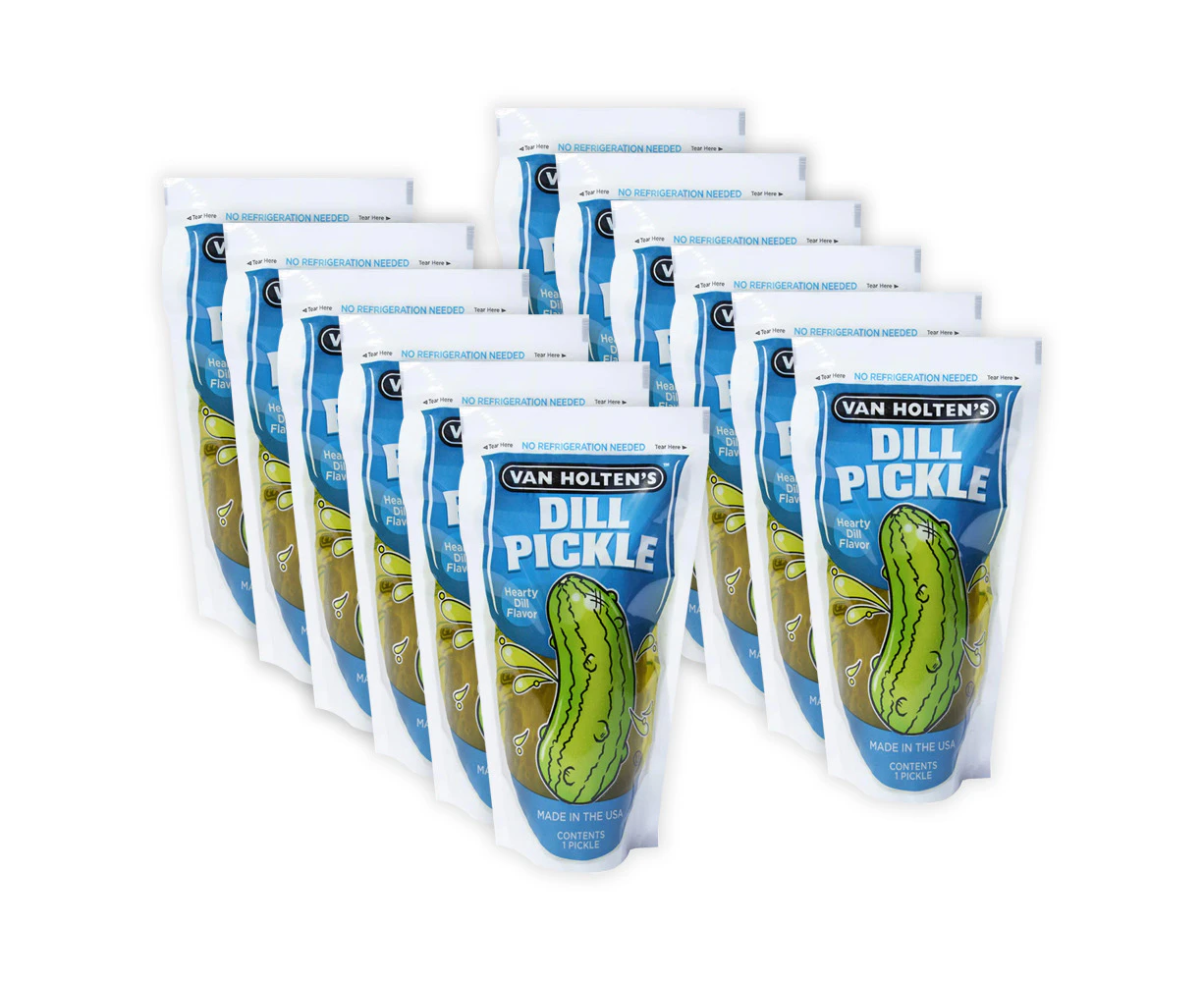 12x Van Holten's Jumbo 140g Hearty Dill Flavoured Pickle/Cucumber Food Snack