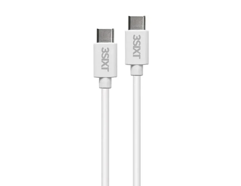 3sixT Male USB-C to Type-C 1m Data Sync Cable Cord V2.0 For Smartphones White