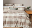Target Caine Check Quilt Cover Set - Neutral