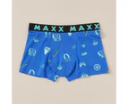 3 Pack Maxx Print Fitted Trunks - Blue