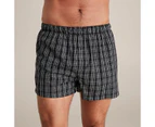 Maxx 3 Pack Woven Boxers - Black